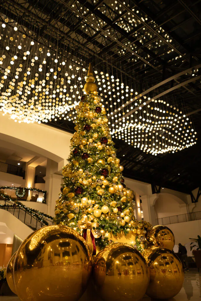 Christmas tree at Chateau Elan